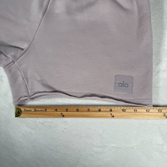 Alo Yoga Sweat Shorts Women Size XS Dusty Pink 3'' Inseam Soft Running Gym - Picture 3 of 16